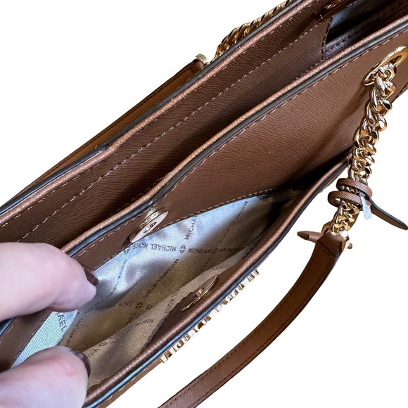 Michael Kors Jet Set Leather Luggage Brown Travel Shoulder Tote NWT - Picture 7 of 15